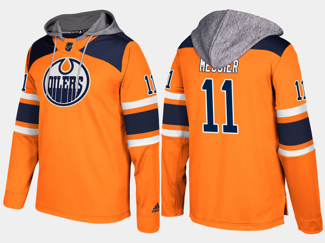 Men NHL Edmonton oilers retired 11 mark messier orange hoodie